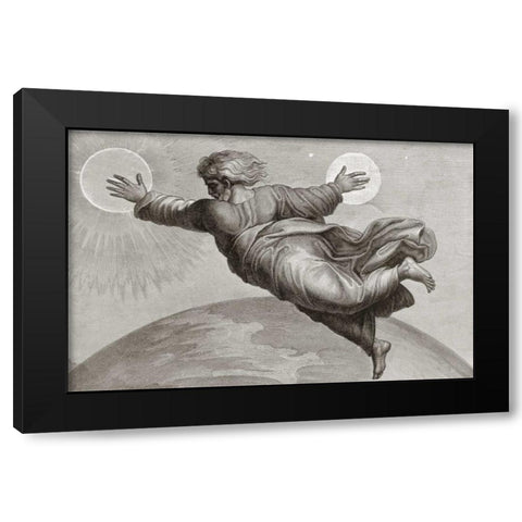 Sun and Moon Black Modern Wood Framed Art Print by Raphael