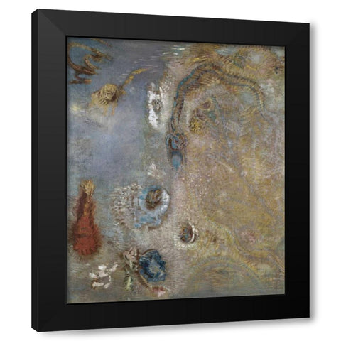 Abstract Fantasy Black Modern Wood Framed Art Print by Redon, Odilion