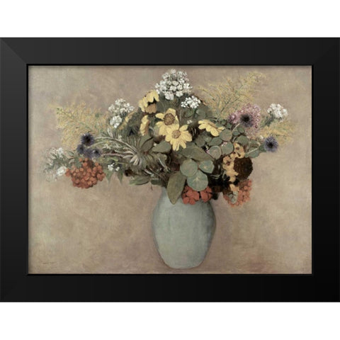 Flower Still Life #2 Black Modern Wood Framed Art Print by Redon, Odilion