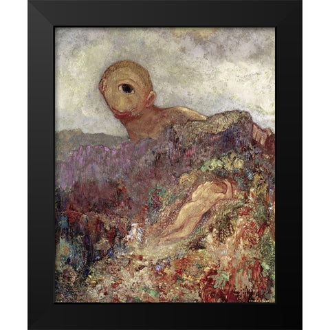 The Cyclops Black Modern Wood Framed Art Print by Redon, Odilon