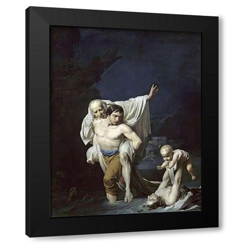 The Flood Black Modern Wood Framed Art Print with Double Matting by Regnault, Alexandre Georges H.