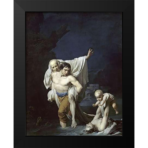 The Flood Black Modern Wood Framed Art Print by Regnault, Alexandre Georges H.