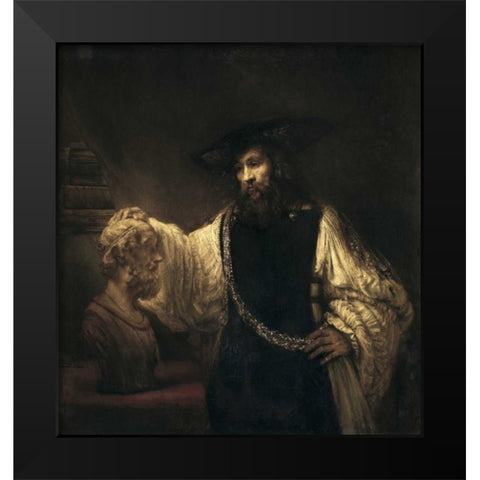 Aristotle With a Bust of Homer Black Modern Wood Framed Art Print by Van Rijn, Rembrandt