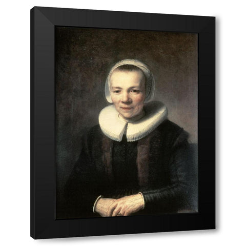 Portrait of B. Martens Doomer Black Modern Wood Framed Art Print by Rembrandt Van Rijn,