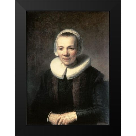 Portrait of B. Martens Doomer Black Modern Wood Framed Art Print by Rembrandt Van Rijn,