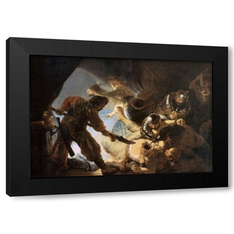 The Blinding of Samson Black Modern Wood Framed Art Print by Van Rijn, Rembrandt