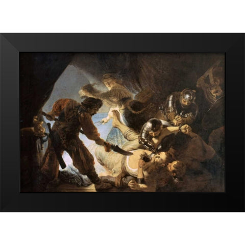 The Blinding of Samson Black Modern Wood Framed Art Print by Van Rijn, Rembrandt