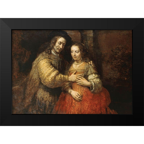 The Jewish Bride Black Modern Wood Framed Art Print by Rembrandt Van Rijn,