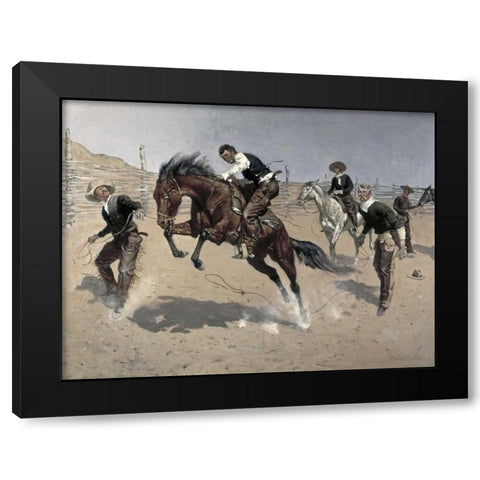 Turn Him Loose, Bill Black Modern Wood Framed Art Print with Double Matting by Remington, Frederic