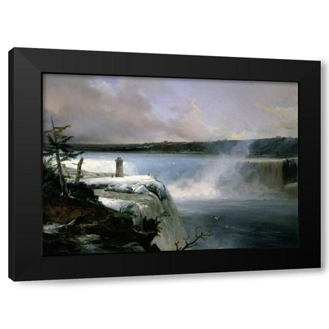 Niagara Falls Black Modern Wood Framed Art Print by Redmond, Jean Charles Joseph