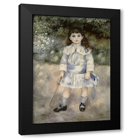 Child With a Whip Black Modern Wood Framed Art Print by Renoir, Pierre-Auguste
