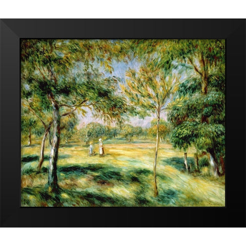 Clairiere Black Modern Wood Framed Art Print by Renoir, Pierre-Auguste