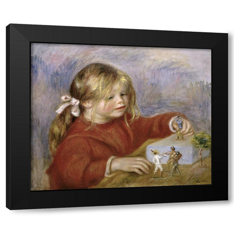 Claude Renoir Playing Black Modern Wood Framed Art Print by Renoir, Pierre-Auguste