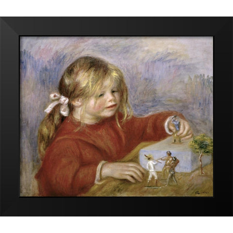 Claude Renoir Playing Black Modern Wood Framed Art Print by Renoir, Pierre-Auguste