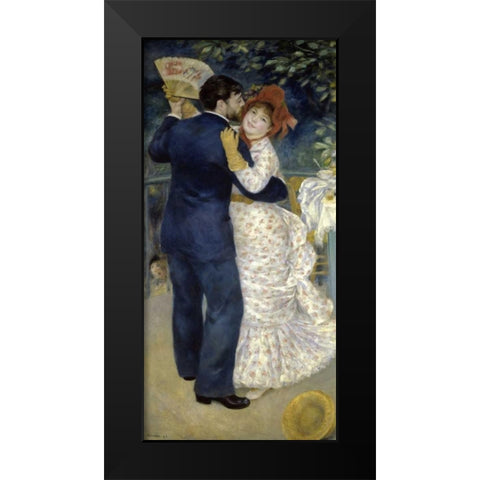 Dance in the Country Black Modern Wood Framed Art Print by Renoir, Pierre-Auguste