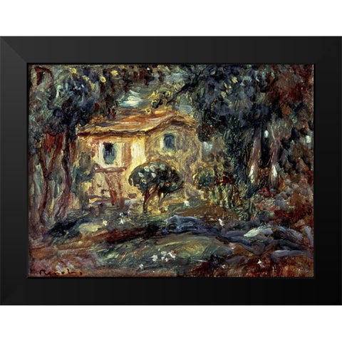 Landscape Black Modern Wood Framed Art Print by Renoir, Pierre-Auguste