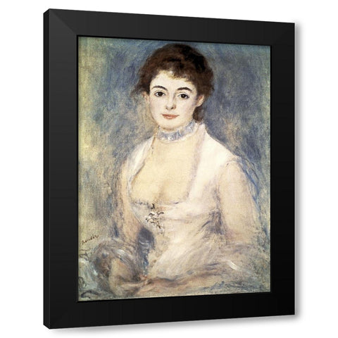 Madame Henriot, c.1876 Black Modern Wood Framed Art Print by Renoir, Pierre-Auguste