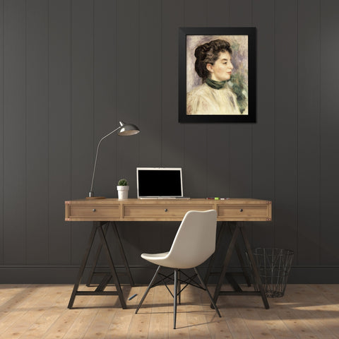 Madame Paul Gallimard Black Modern Wood Framed Art Print by Renoir, Pierre-Auguste