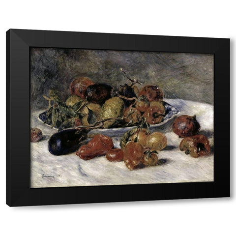 Mediterranean Fruits Black Modern Wood Framed Art Print by Renoir, Pierre-Auguste
