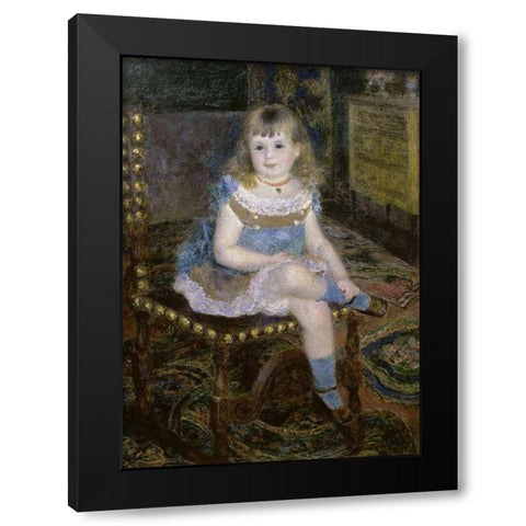 Miss Georgette Charpentier Seated Black Modern Wood Framed Art Print with Double Matting by Renoir, Pierre-Auguste