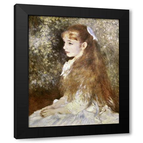 Mlle Irene Cahen DAnvers Black Modern Wood Framed Art Print by Renoir, Pierre-Auguste