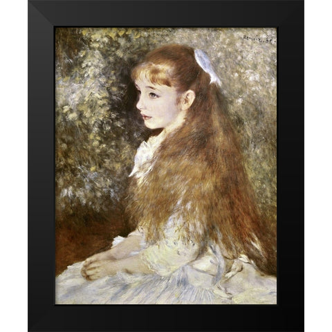 Mlle Irene Cahen DAnvers Black Modern Wood Framed Art Print by Renoir, Pierre-Auguste