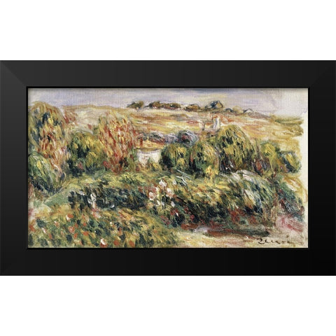 Paysage de Provence Black Modern Wood Framed Art Print by Renoir, Pierre-Auguste