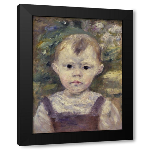 Portrait Of A Little Boy Black Modern Wood Framed Art Print by Renoir, Pierre-Auguste
