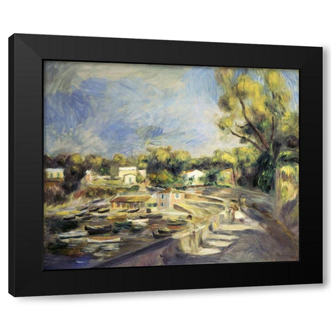 Scenery in Cagnes (Paysage a Cagnes) Black Modern Wood Framed Art Print by Renoir, Pierre-Auguste