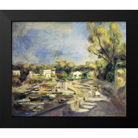 Scenery in Cagnes (Paysage a Cagnes) Black Modern Wood Framed Art Print by Renoir, Pierre-Auguste