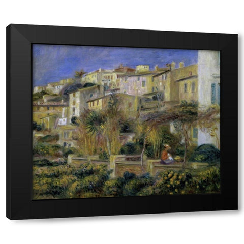 Terraces in Cagnes Black Modern Wood Framed Art Print with Double Matting by Renoir, Pierre-Auguste