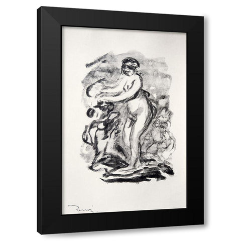 The Bather Black Modern Wood Framed Art Print by Renoir, Pierre-Auguste