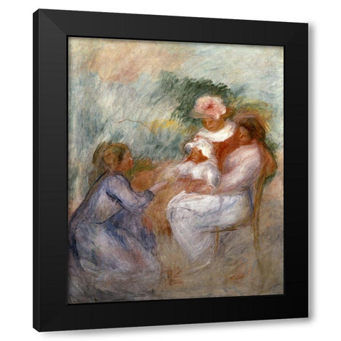 The Family Black Modern Wood Framed Art Print with Double Matting by Renoir, Pierre-Auguste