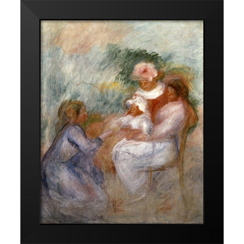 The Family Black Modern Wood Framed Art Print by Renoir, Pierre-Auguste