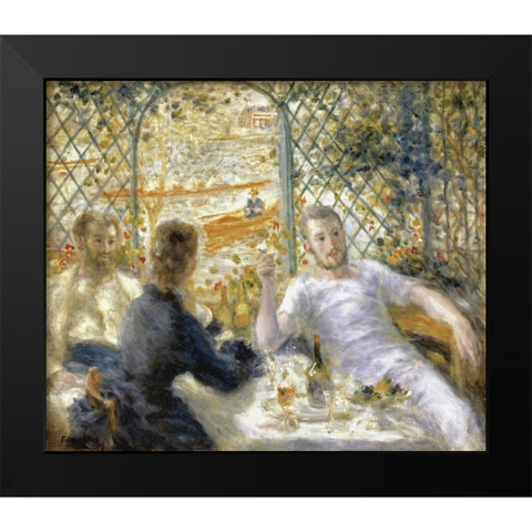 The Rowers Lunch Black Modern Wood Framed Art Print by Renoir, Pierre-Auguste