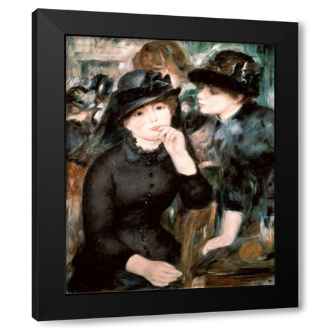 Two Women Black Modern Wood Framed Art Print by Renoir, Pierre-Auguste