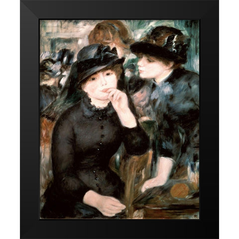 Two Women Black Modern Wood Framed Art Print by Renoir, Pierre-Auguste