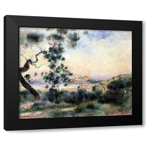 Vue DAntibes Black Modern Wood Framed Art Print by Renoir, Pierre-Auguste