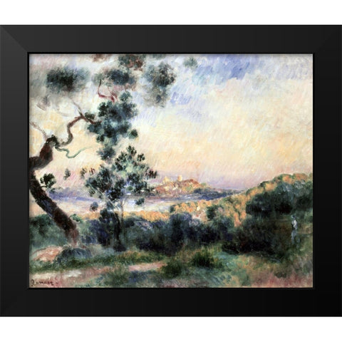 Vue DAntibes Black Modern Wood Framed Art Print by Renoir, Pierre-Auguste