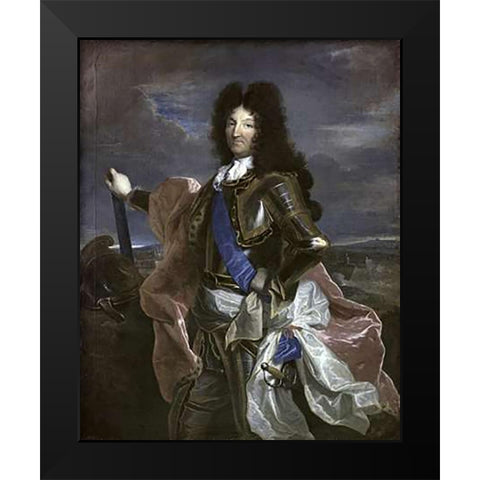 Louis XIV, King of France Black Modern Wood Framed Art Print by Rigaud, Hyacinthe