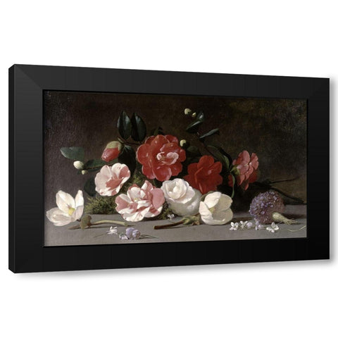 Floral Still Life Black Modern Wood Framed Art Print with Double Matting by Robie, Jean-Baptiste