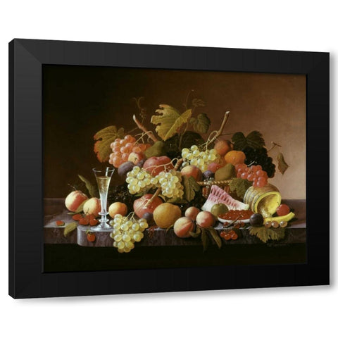 Tabletop Still Life Black Modern Wood Framed Art Print by Roesen, Severin