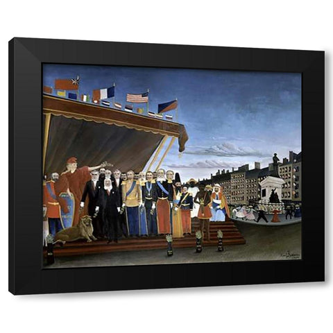 Delivery of Due Reward (La Remise du Prix) Black Modern Wood Framed Art Print with Double Matting by Rousseau, Henri