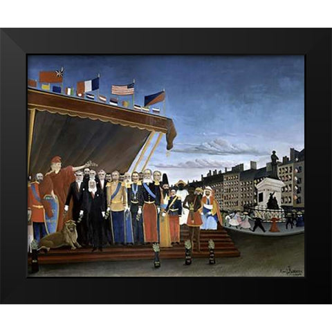 Delivery of Due Reward (La Remise du Prix) Black Modern Wood Framed Art Print by Rousseau, Henri
