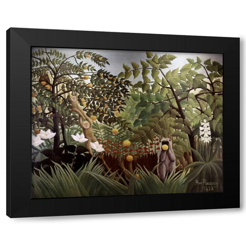 Exotic Landscape Black Modern Wood Framed Art Print by Rousseau, Henri
