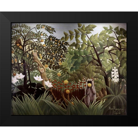 Exotic Landscape Black Modern Wood Framed Art Print by Rousseau, Henri