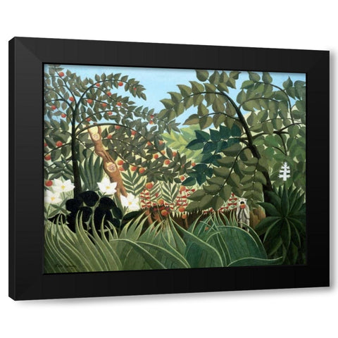 Exotic Landscape Black Modern Wood Framed Art Print by Rousseau, Henri