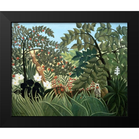 Exotic Landscape Black Modern Wood Framed Art Print by Rousseau, Henri