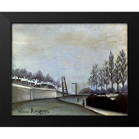 Fortification: Porte De Vanves, Paris Black Modern Wood Framed Art Print by Rousseau, Henri