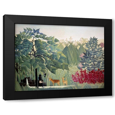 The Waterfall Black Modern Wood Framed Art Print with Double Matting by Rousseau, Henri
